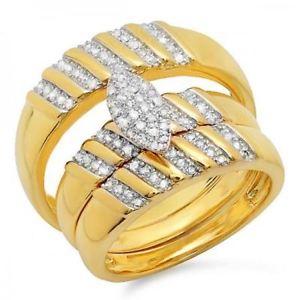 Yellow and Silver Diamond Logo - 0.40 ct 18 ct Yellow Gold Plated Silver Diamond Men & Women