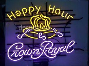 Crown Royal Whiskey Logo - New Happy Hour Crown Royal Whiskey Logo Beer Neon Sign 24
