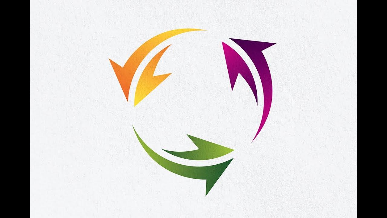 Circular Arrow Logo - Adobe Illustrator CC | How to Make Circle Arrow Logo Design Tutorial ...