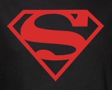 Black and Superman Logo - Superman T-Shirt - Red on Black Shield Logo - NerdKungFu