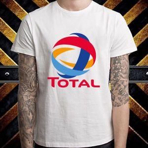 Total Oil Company Logo - New Total France Oil Company Racing Logo Men's White T Shirt Size S