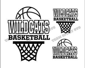 Black and White Wildcat Basketball Logo - Wildcats Basketball Center Download Files SVG DXF EPS | Etsy