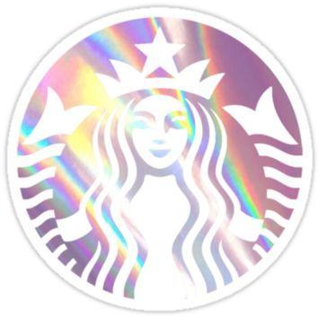 Pink Starbucks Logo - Starbucks Mermaid Pink Hologram Logo by from Redbubble | Stickers