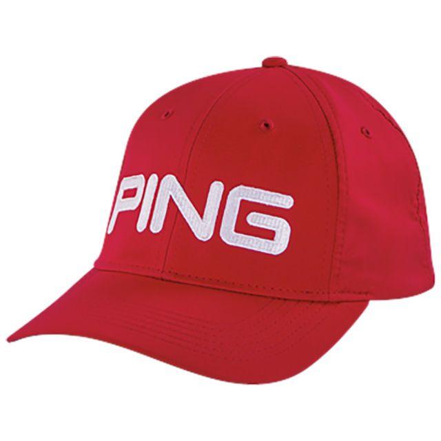 Red Ping Logo - Ping Tour Light Red White Adjustable Golf Hat Cap