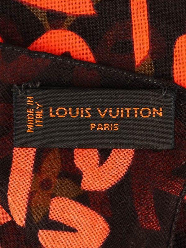 Orange Louis Vuitton Logo - Louis Vuitton Limited Edition Orange Graffiti Stephen Sprouse Square
