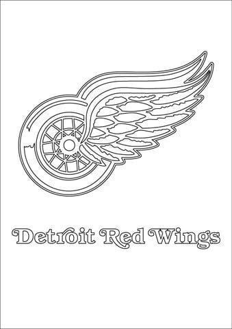 White Picture of Red Wing Logo - Detroit Red Wings Logo coloring page | Free Printable Coloring Pages