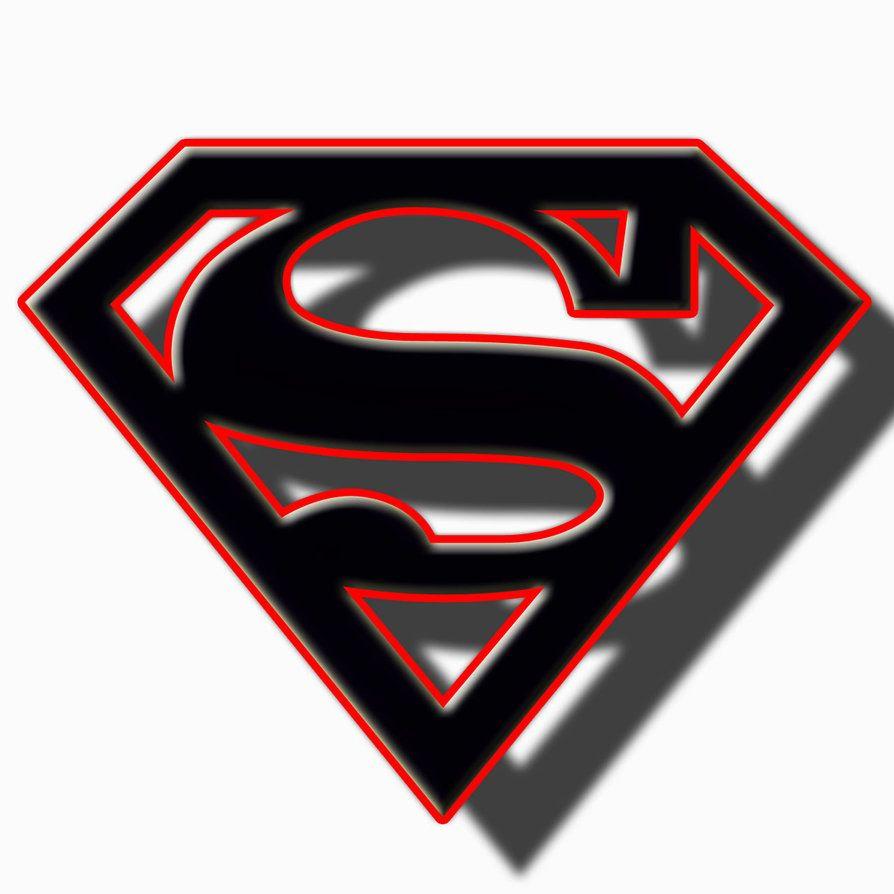 Black and Red Superman Logo - Superman Logo Black And White Clipart Image