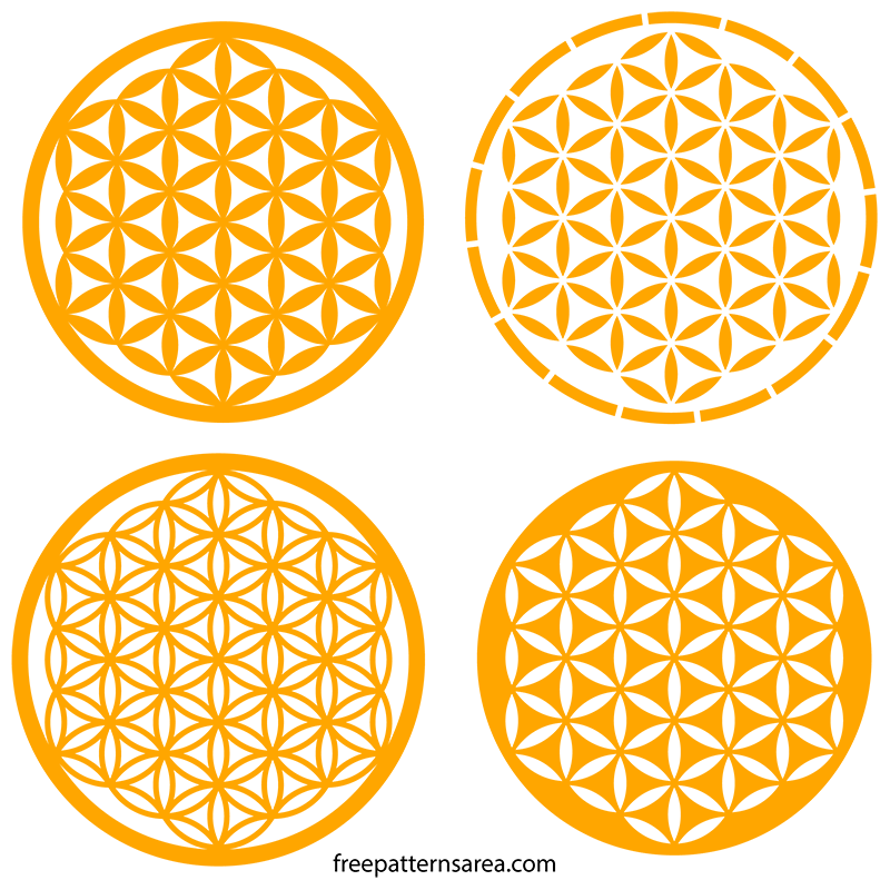 Flower of Life Logo - Sacred Geometry Flower of Life Free Pattern | FreePatternsArea