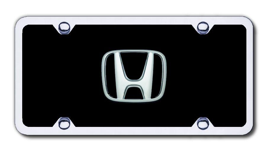 Cool Honda Logo - Honda Logo on Black License Plates (Vanity Logo Tags) - With Frame ...