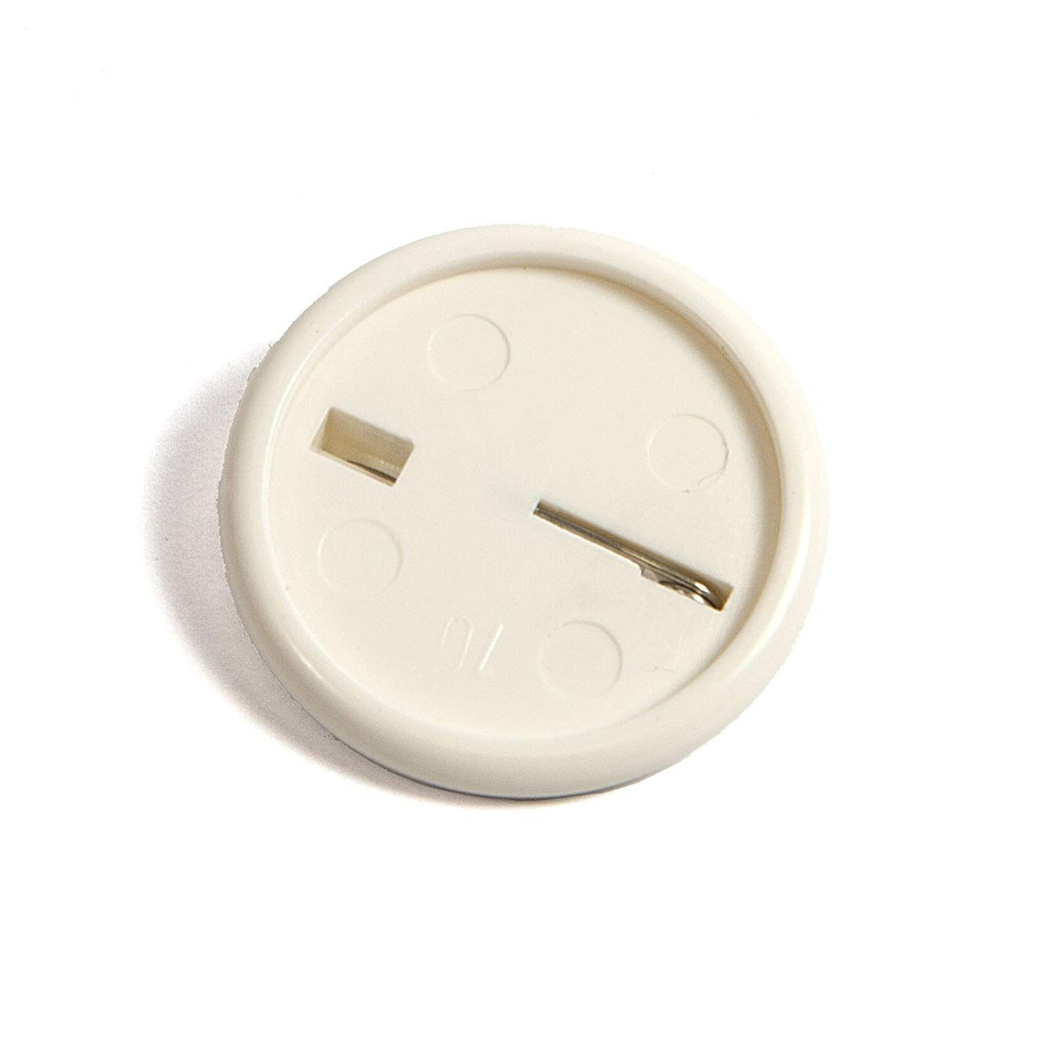 Circle Plain Logo - Blank Plain White Badge w/Plastic Backs & Safety Pin Printed Insert ...