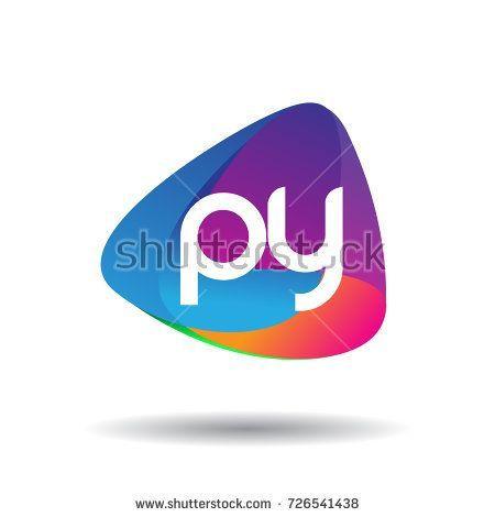 Py Logo - Letter PY logo with colorful splash background, letter combination