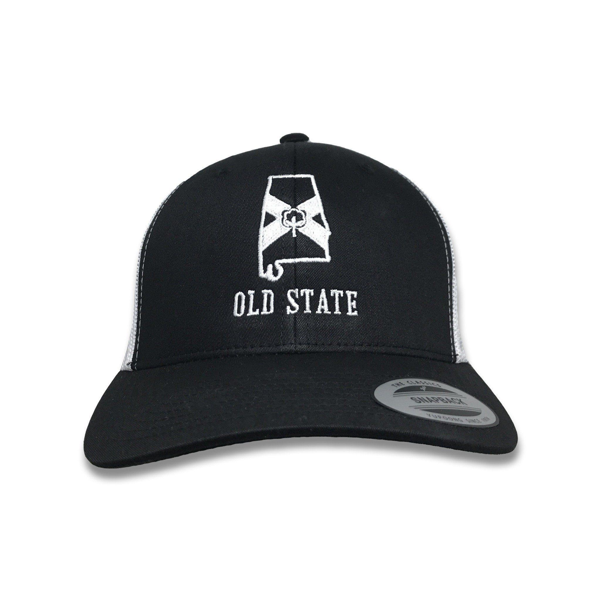 And State Black Alabama White Logo - Alabama Black and White Trucker Hat