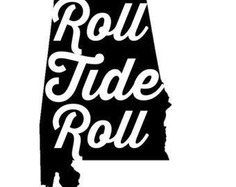 And State Black Alabama White Logo - Alabama Roll Tide Roll State PREMIUM Decal 5 inch WHITE