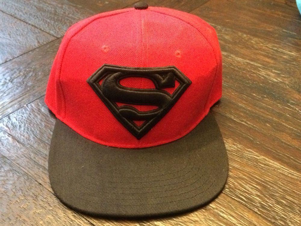Black and Red Superman Logo - NWT DC Comics Superman Embroidered Logo Snapback Black Red Baseball ...