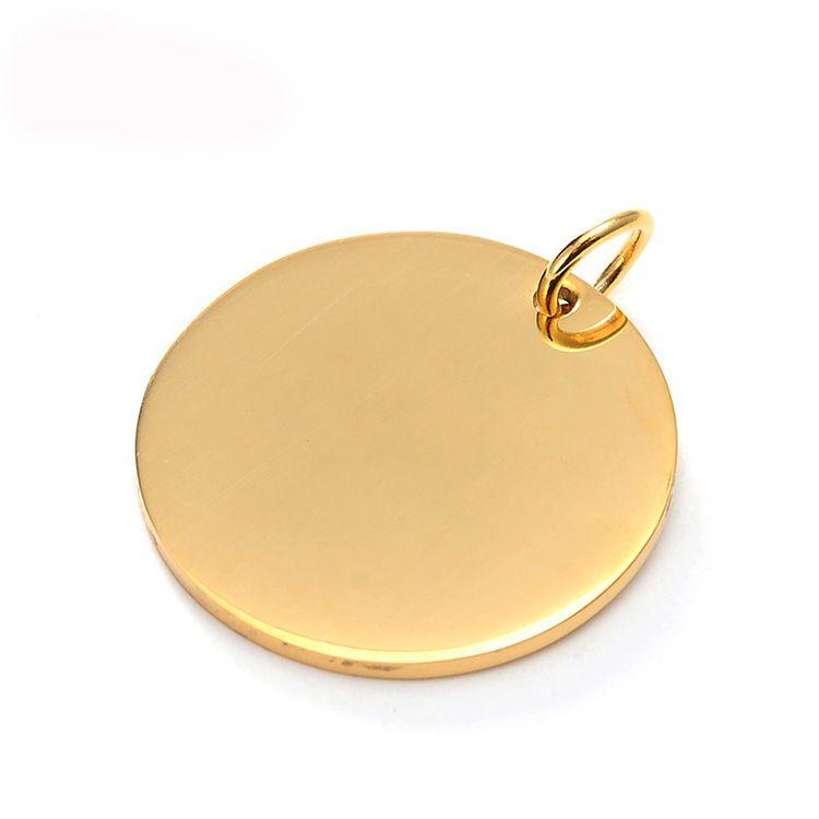 Circle Plain Logo - Olivia Jewelry Custom Logo Circle Shape Gold Engraved Blank Tags ...