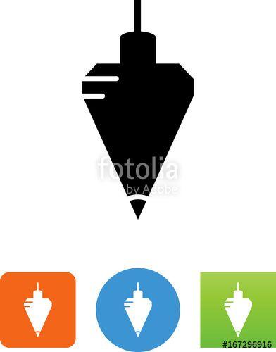 Plumb Line Logo - Plumb Bob Icon - Illustration