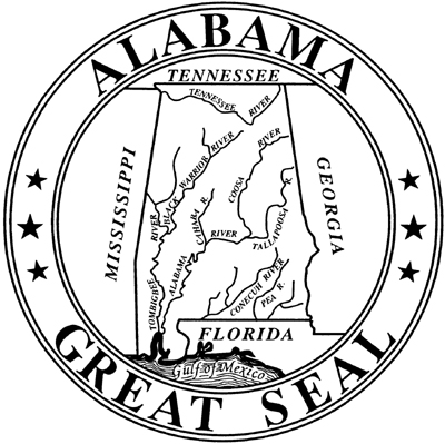 And State Black Alabama White Logo - Alabama Department of Archives and History, Alabama Emblems: Great Seal