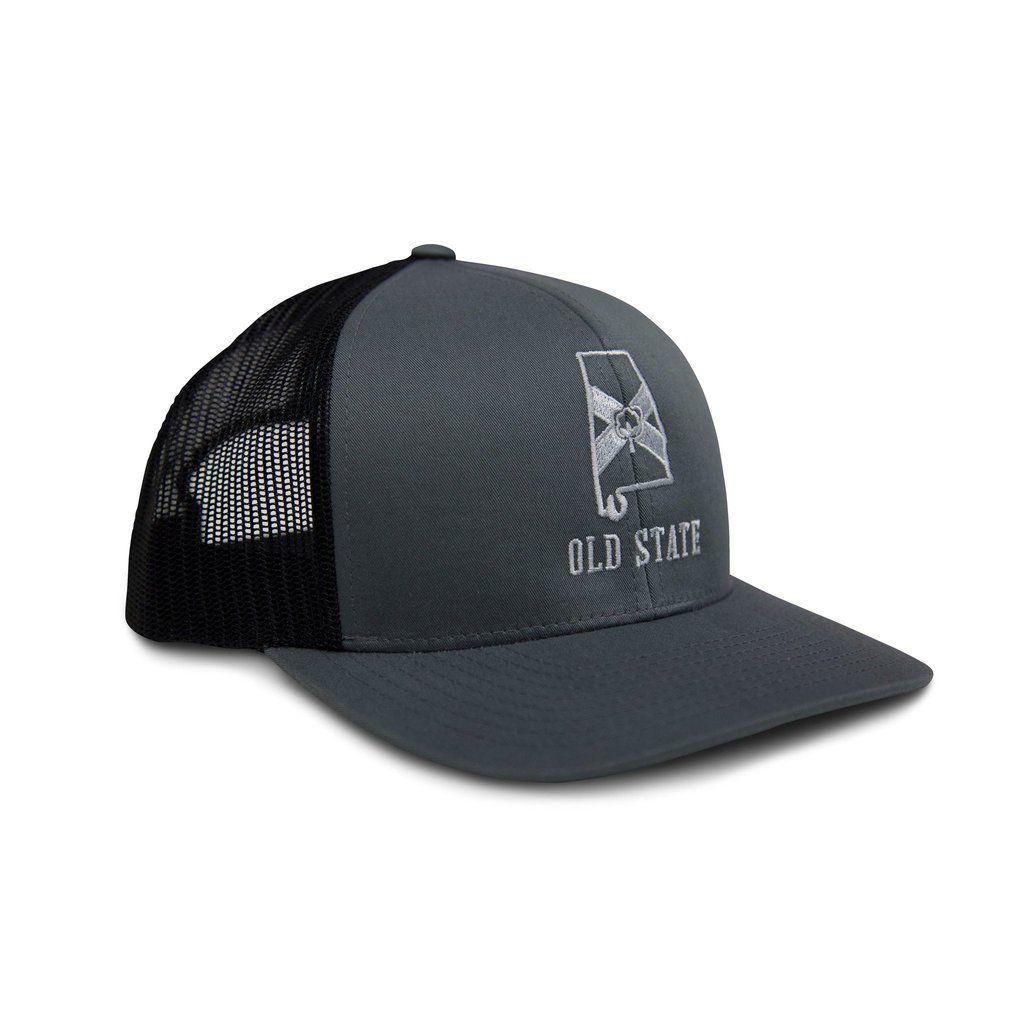 And State Black Alabama White Logo - Old State Pride Alabama State Trucker Hat-Graphite/Black – Bennett's ...
