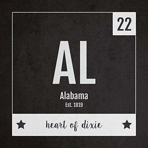 And State Black Alabama White Logo - Amazon.com: Alabama Print - Periodic Table Alabama Home Wall Art ...