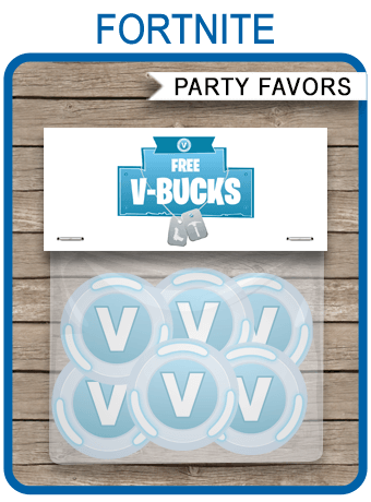 Fortnite V Bucks Logo - Fortnite V-Bucks Printable Party Favors | V-Bucks Stickers & Bag ...