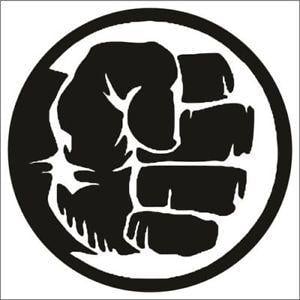 Red Hulk Logo - Hulk Fist Die cut Vinyl Decal - Logo Car Window Sticker Marvel ...