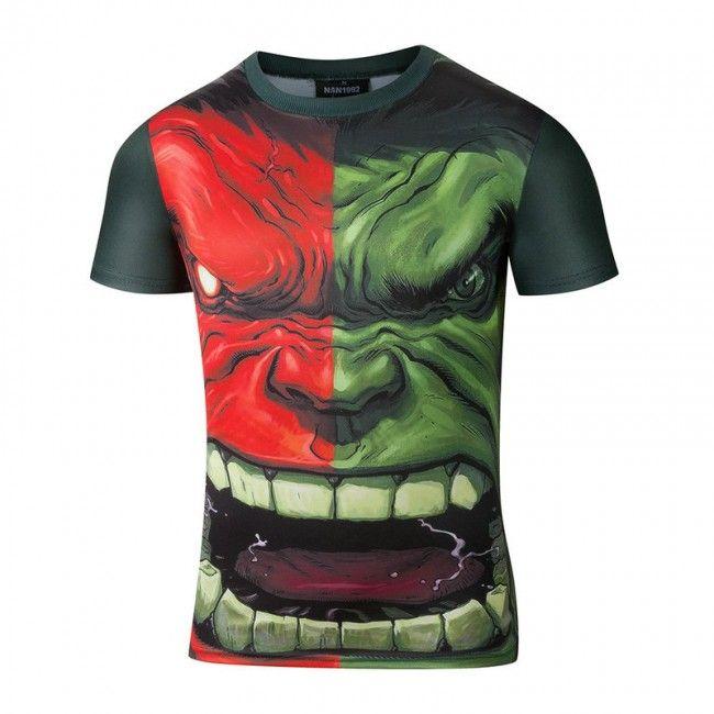 Red Hulk Logo - The Incredible Hulk Green Hulk vs Red Hulk Logo Men Long Sleeved T-Shirt