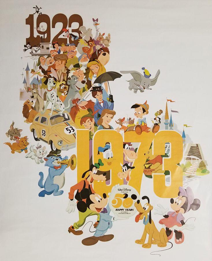Walt Disney 50th Animation Logo - Walt Disney Productions 50th Anniversary Poster - ID ...