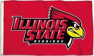 Illinois St Redbirds Logo - Illinois State Redbirds 3' x 5' Flag (Logo w/ Wordmark) NCAA