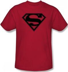 Black and Red Superman Logo - Superman T-Shirt - Red on Black Shield Logo - NerdKungFu