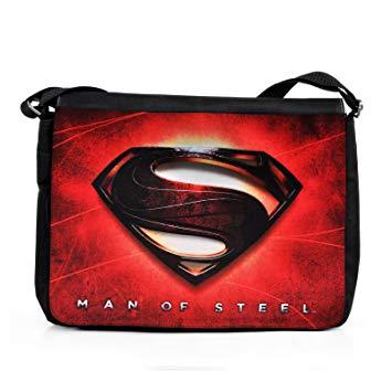 Black and Red Superman Logo - Man Of Steel Logo Shoulder Bag Red: Amazon.co.uk