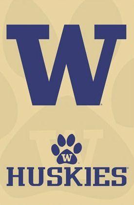 Washington Huskies Football Logo - University of Washington UW Huskies Football Sports Team Logo Print ...