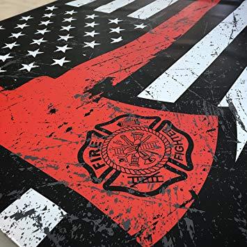 Red Axe Logo - American Firefighter Red Axe Flag - Banner (3ft x 6ft): Amazon.co.uk ...