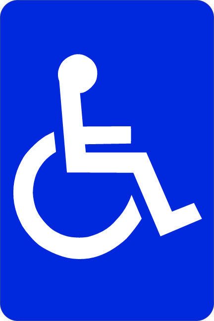 Grey and Blue Handicap Logo - Handicap Sign