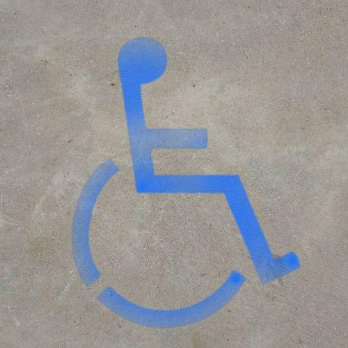 Grey and Blue Handicap Logo - Handicap Symbol - Stencil | Creative Safety Supply