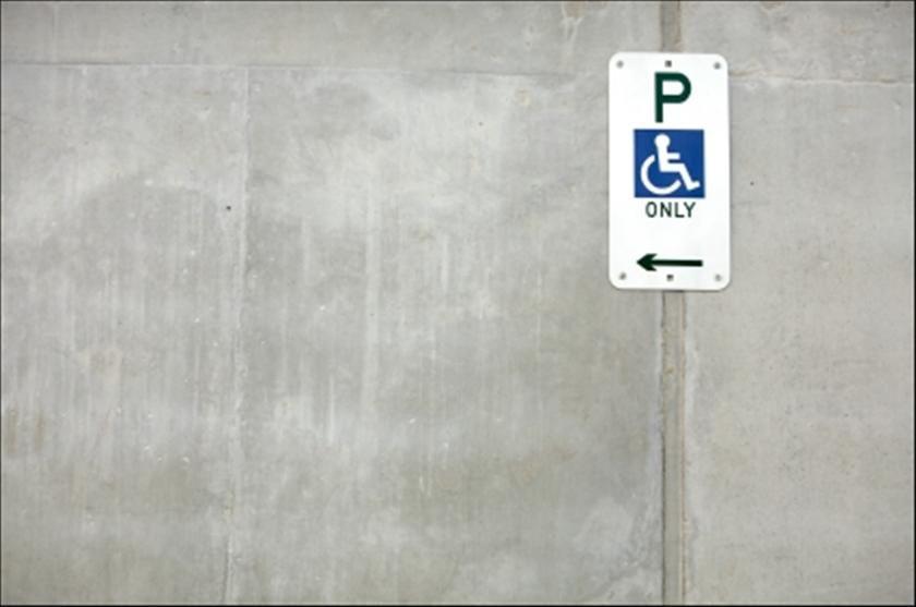 Grey and Blue Handicap Logo - Disabled parking: not as blue and white as it seems