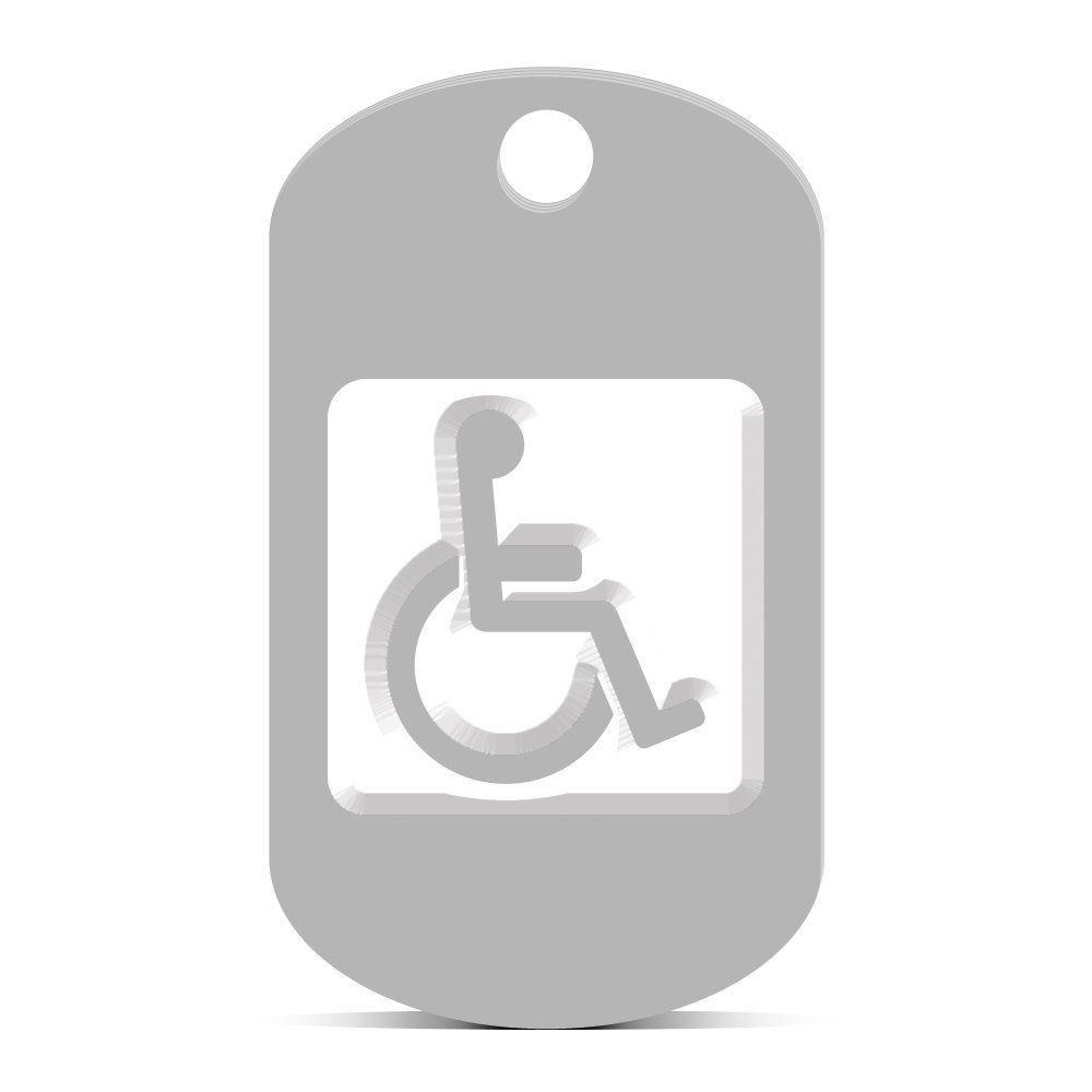 Grey and Blue Handicap Logo - Amazon.com: Handicap Keychain GI Dog Tag engraved Disabled Assisted ...