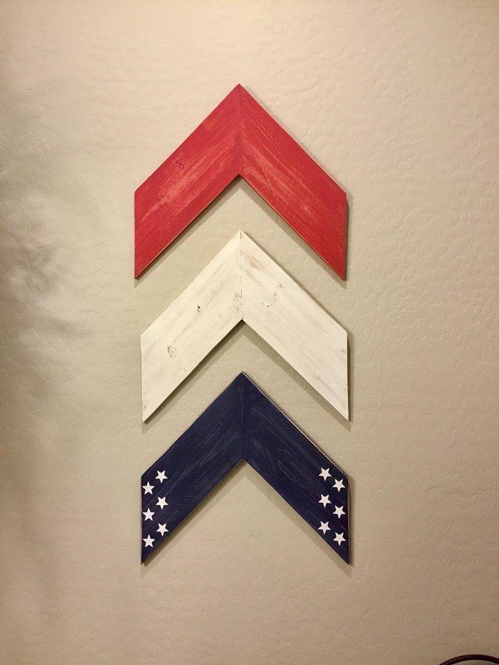 Red White Blue Arrow Logo - Chevron Arrows, Wood Arrow, Old Glory, Independence Day, Farmhouse