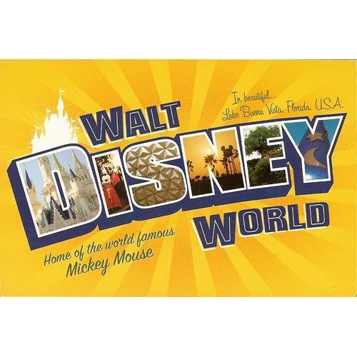 Original Walt Disney World Logo - Disney Post Card Disney World