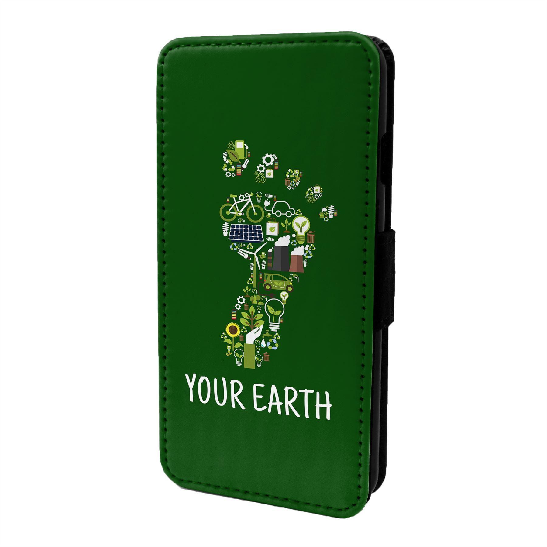 Eco-Friendly Green Logo - Eco Friendly Green Flip Case Cover For Mobile Phone