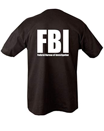 White Cross Fashion Logo - Mens FBI Police Double Print Police Print Retro Fashion T-Shirt ...