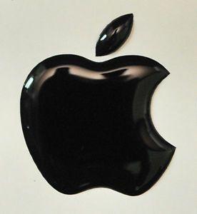 All Black Apple Logo - 1 x 3D Domed Black Apple logo sticker Apple Accessory. Size 50x43mm ...