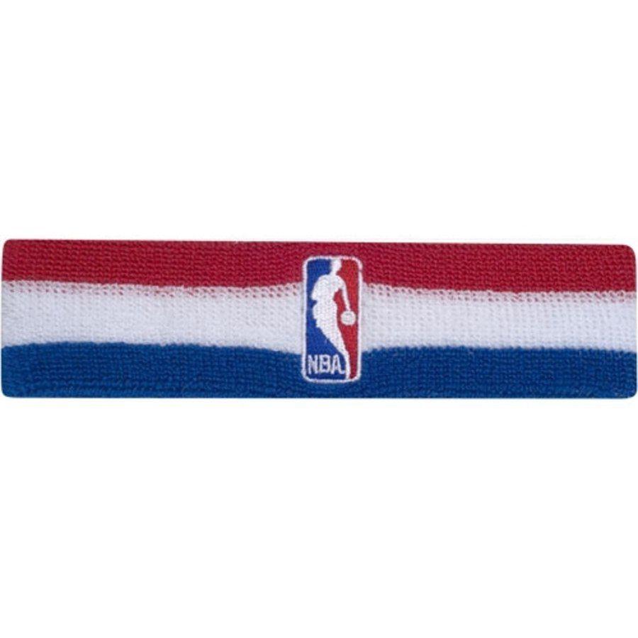 Red White and Blue Stripe Logo - NBA Logoman Headband, White & Blue Stripe