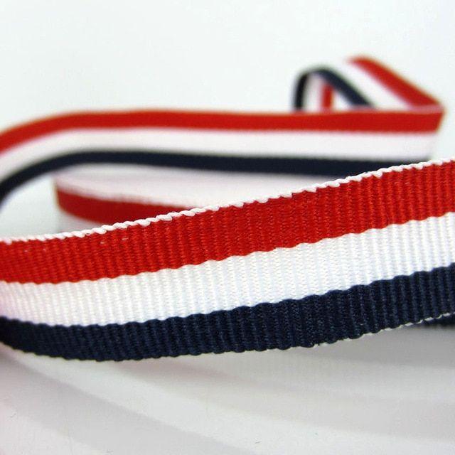 Red White and Blue Stripe Logo - 10yards 5 8 Patriotic Red White Navy Blue Stripe Grosgrain Ribbon
