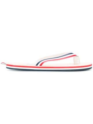 Red White and Blue Stripe Logo - Thom Browne Red, White And Blue Stripe Sandal With Red, White