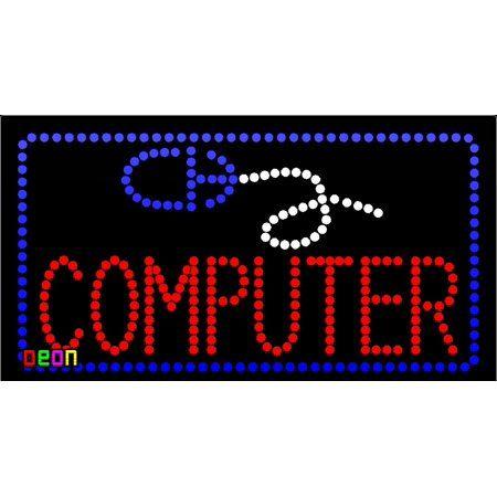 Walmart Computer Logo - Neon By Deon Animated Computer LED Sign with Logo and Border