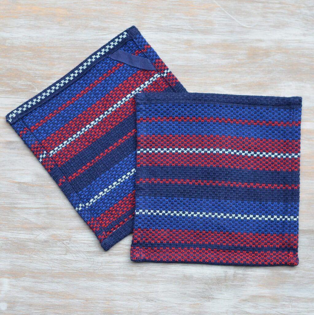 Red White and Blue Stripe Logo - Dish Cloths Red, White & Blue Stripes on White Absorbent Hand Woven ...