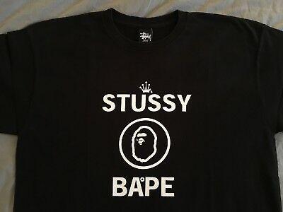 Stussy BAPE Logo - A BATHING APE x Stussy Logo T Shirt Bape Nigo Pharrell - $90.00 ...