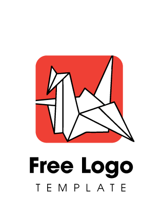 Crane Red Logo - Origami Crane Logo. Free Logo Template