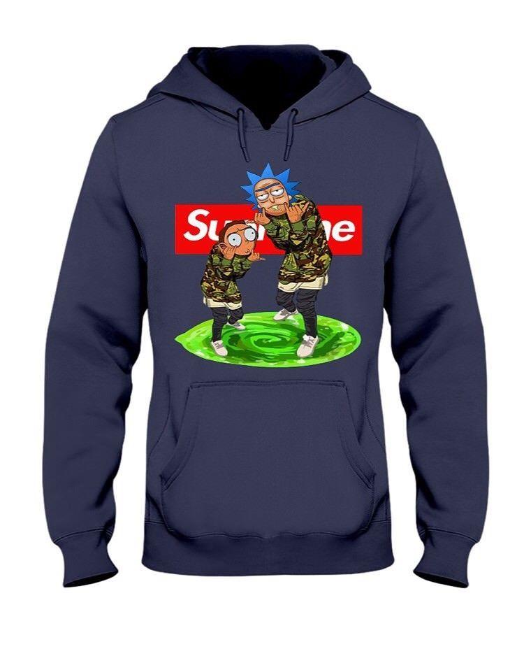 Limited Supreme Box Logo - Limited Edition - Rick and Morty - Supreme Navy Box Logo Hoodie Size ...
