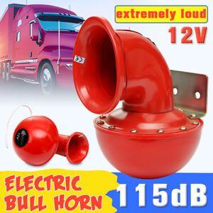 Toy Boat Red Bull Logo - 12V 115DB Metal Red Car Truck Electric Horn Super Loud Raging Bull